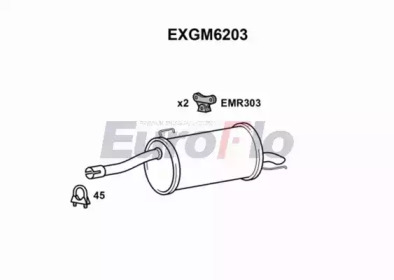 EUROFLO exgm6203 -  Глушитель выхлопных газов конечный