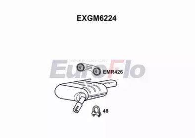 EUROFLO exgm6224 -  Глушитель выхлопных газов конечный
