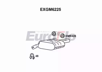 EUROFLO exgm6225 -  Глушитель выхлопных газов конечный