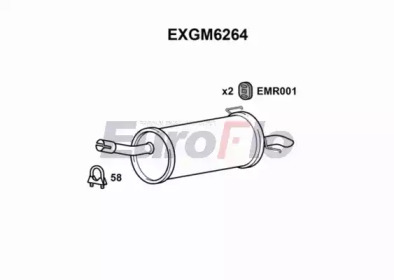 EUROFLO exgm6264 -  Глушитель выхлопных газов конечный