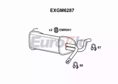 EUROFLO exgm6287 -  Глушитель выхлопных газов конечный