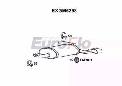 EUROFLO exgm6298 -  Глушитель выхлопных газов конечный