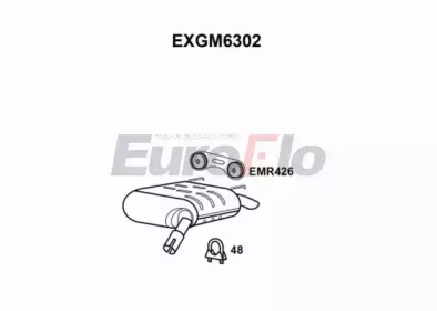EUROFLO exgm6302 -  Глушитель выхлопных газов конечный