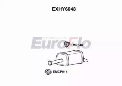 EUROFLO exhy6048 -  Глушитель выхлопных газов конечный