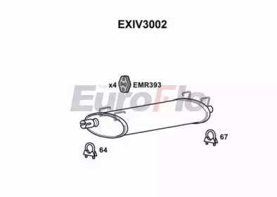 EUROFLO exiv3002 -  Средний глушитель выхлопных газов