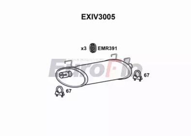 EUROFLO exiv3005 -  Средний глушитель выхлопных газов