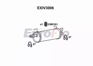 EUROFLO exiv3006 -  Средний глушитель выхлопных газов