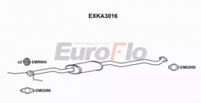 EUROFLO exka3016 -  Средний глушитель выхлопных газов