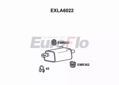 EUROFLO exla6022 -  Глушитель выхлопных газов конечный