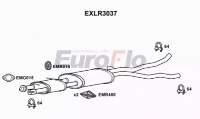 EUROFLO exlr3037 -  Средний глушитель выхлопных газов