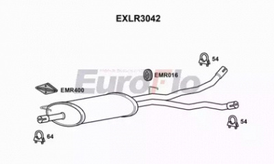 EUROFLO exlr3042 -  Средний глушитель выхлопных газов