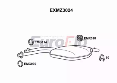 EUROFLO exmz3024 -  Средний глушитель выхлопных газов