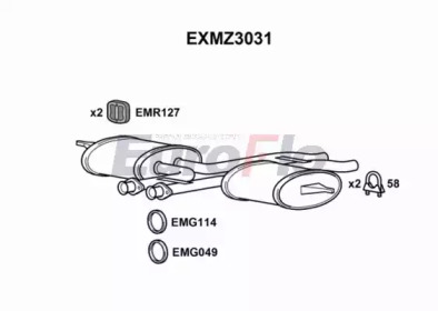 EUROFLO exmz3031 -  Средний глушитель выхлопных газов