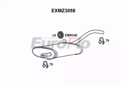 EUROFLO exmz3058 -  Средний глушитель выхлопных газов