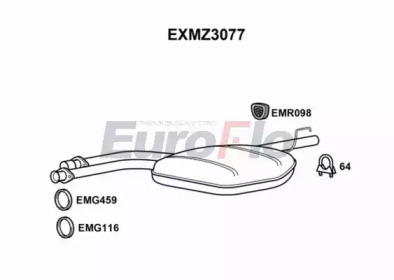 EUROFLO exmz3077 -  Средний глушитель выхлопных газов