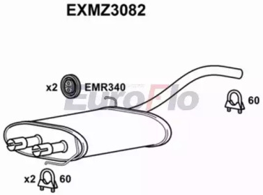 EUROFLO exmz3082 -  Средний глушитель выхлопных газов