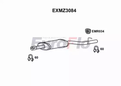 EUROFLO exmz3084 -  Средний глушитель выхлопных газов
