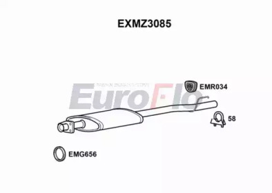 EUROFLO exmz3085 -  Средний глушитель выхлопных газов