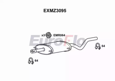 EUROFLO exmz3095 -  Средний глушитель выхлопных газов