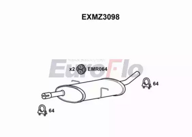 EUROFLO exmz3098 -  Средний глушитель выхлопных газов