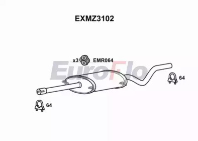 EUROFLO exmz3102 -  Средний глушитель выхлопных газов