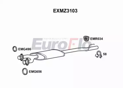 EUROFLO exmz3103 -  Средний глушитель выхлопных газов