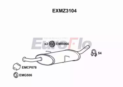 EUROFLO exmz3104 -  Средний глушитель выхлопных газов