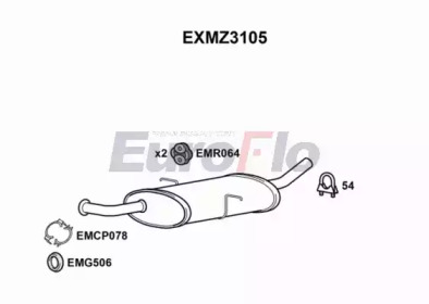 EUROFLO exmz3105 -  Средний глушитель выхлопных газов
