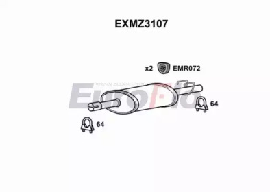 EUROFLO exmz3107 -  Средний глушитель выхлопных газов