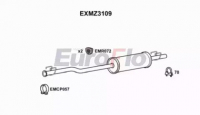EUROFLO exmz3109 -  Средний глушитель выхлопных газов