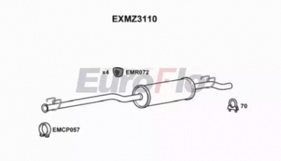 EUROFLO exmz3110 -  Средний глушитель выхлопных газов