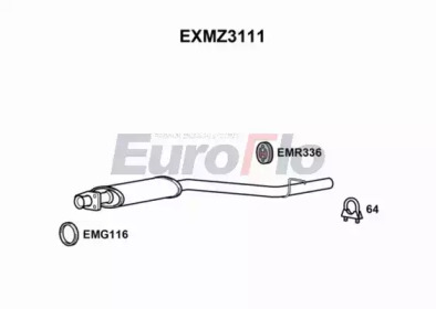 EUROFLO exmz3111 -  Средний глушитель выхлопных газов