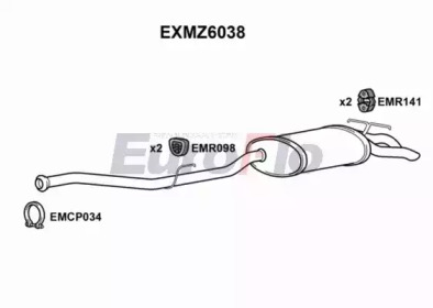 EUROFLO exmz6038 -  Глушитель выхлопных газов конечный
