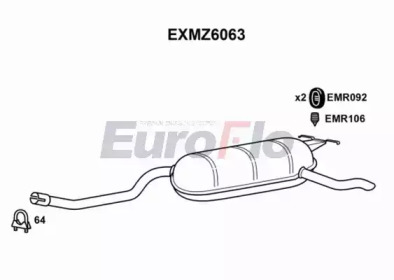 EUROFLO exmz6063 -  Глушитель выхлопных газов конечный