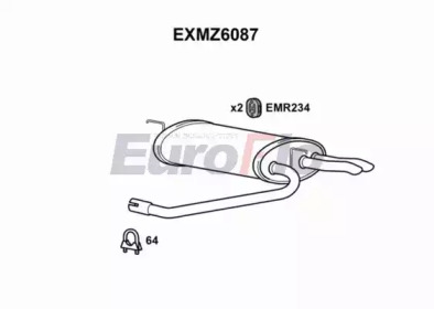 EUROFLO exmz6087 -  Глушитель выхлопных газов конечный