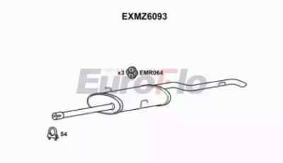 EUROFLO exmz6093 -  Глушитель выхлопных газов конечный