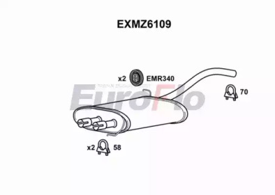 EUROFLO exmz6109 -  Глушитель выхлопных газов конечный