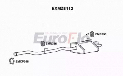 EUROFLO exmz6112 -  Глушитель выхлопных газов конечный