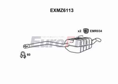 EUROFLO exmz6113 -  Глушитель выхлопных газов конечный