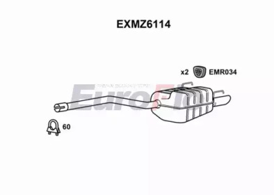 EUROFLO exmz6114 -  Глушитель выхлопных газов конечный