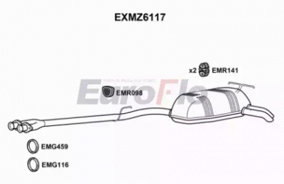 EUROFLO exmz6117 -  Глушитель выхлопных газов конечный