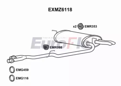 EUROFLO exmz6118 -  Глушитель выхлопных газов конечный