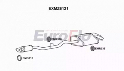 EUROFLO exmz6121 -  Глушитель выхлопных газов конечный
