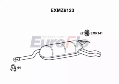 EUROFLO exmz6123 -  Глушитель выхлопных газов конечный