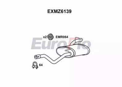EUROFLO exmz6139 -  Глушитель выхлопных газов конечный