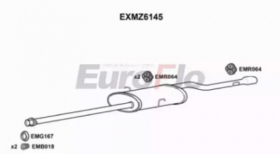 EUROFLO exmz6145 -  Глушитель выхлопных газов конечный