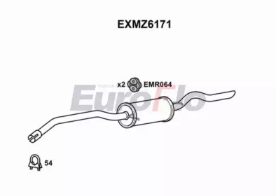EUROFLO exmz6171 -  Глушитель выхлопных газов конечный
