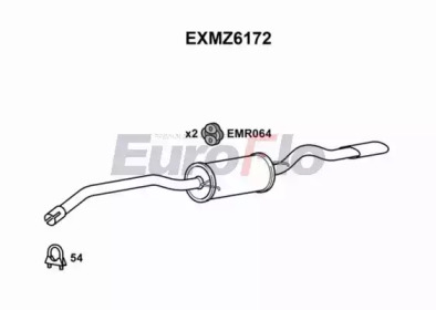 EUROFLO exmz6172 -  Глушитель выхлопных газов конечный