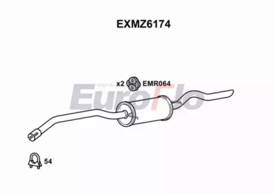 EUROFLO exmz6174 -  Глушитель выхлопных газов конечный