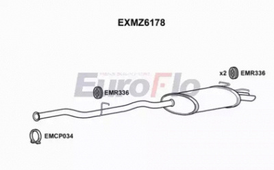 EUROFLO exmz6178 -  Глушитель выхлопных газов конечный